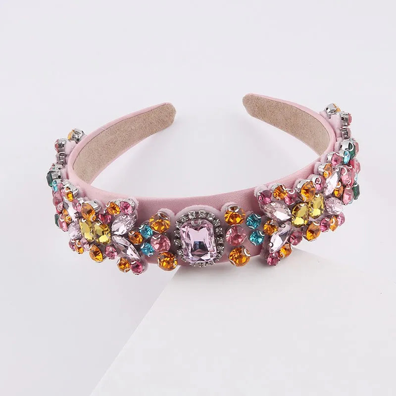 Colorful Rhinestone Headband Baroque Inlaid
