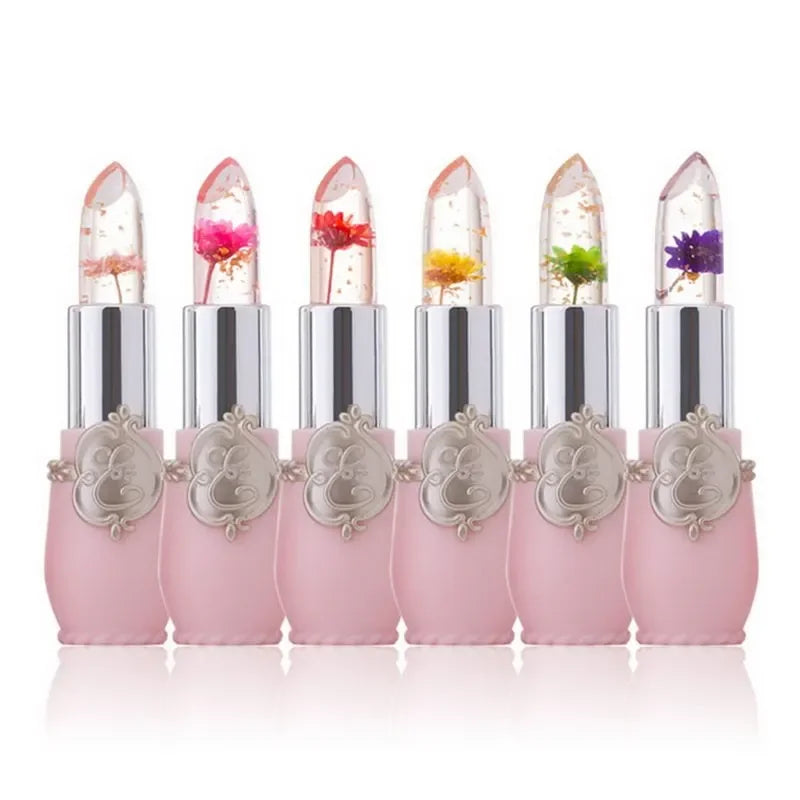 Moisturizer Lip Gloss Transparent Jelly Flower Lipstick