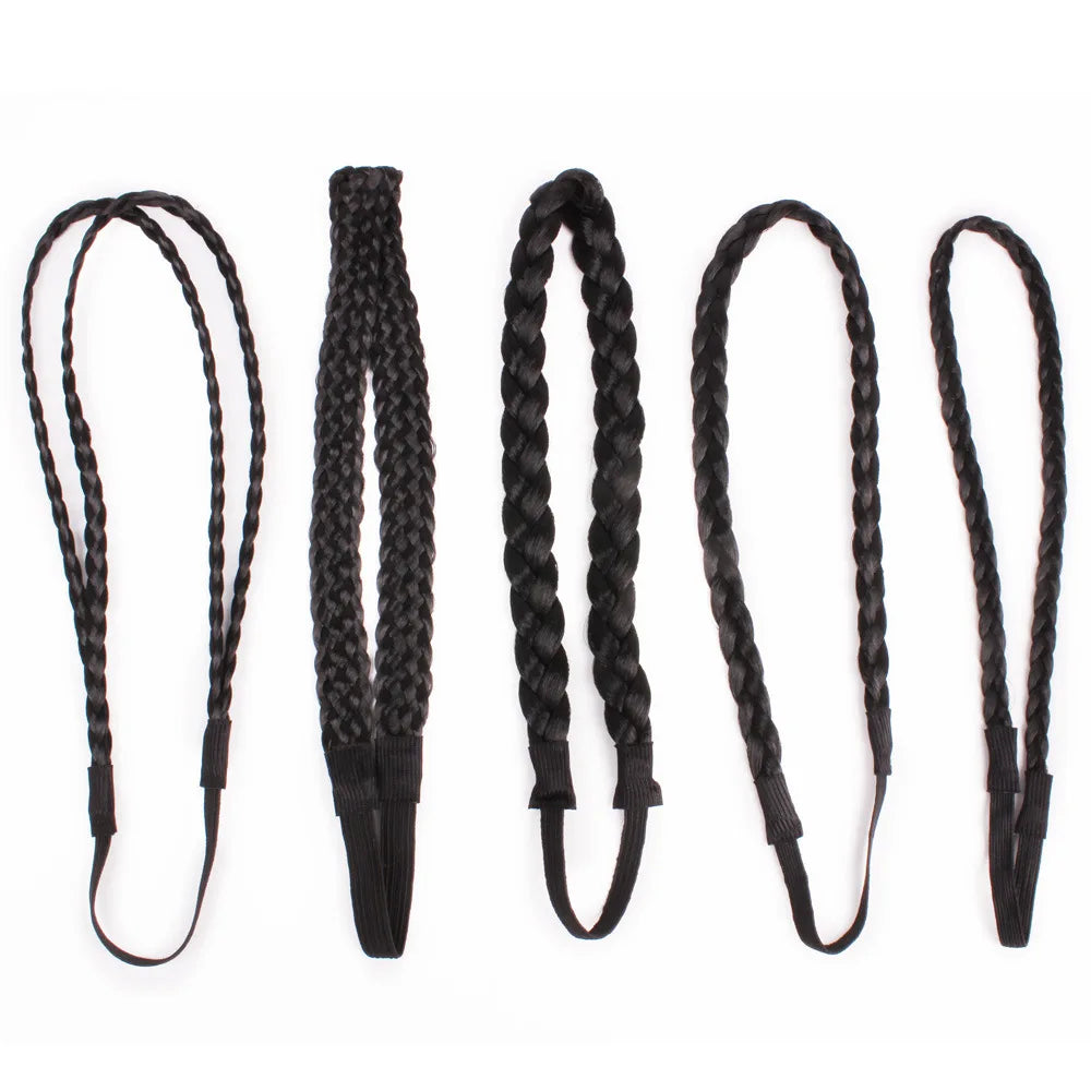 Fashion Hair Accessories Personality Double Elastic Twist Braided Wig Headband