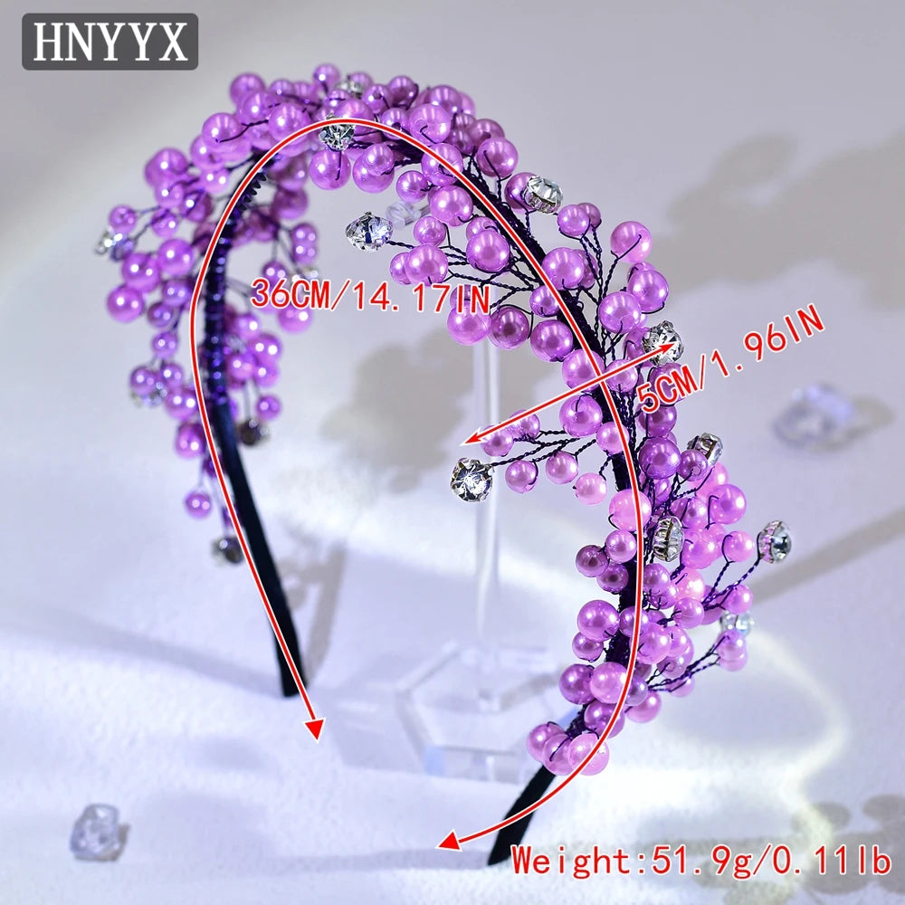 HNYYX Purple Pearl Headband