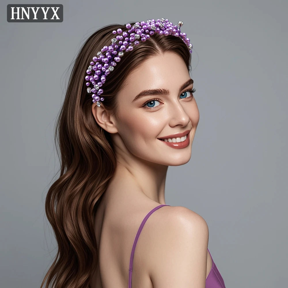 HNYYX Purple Pearl Headband