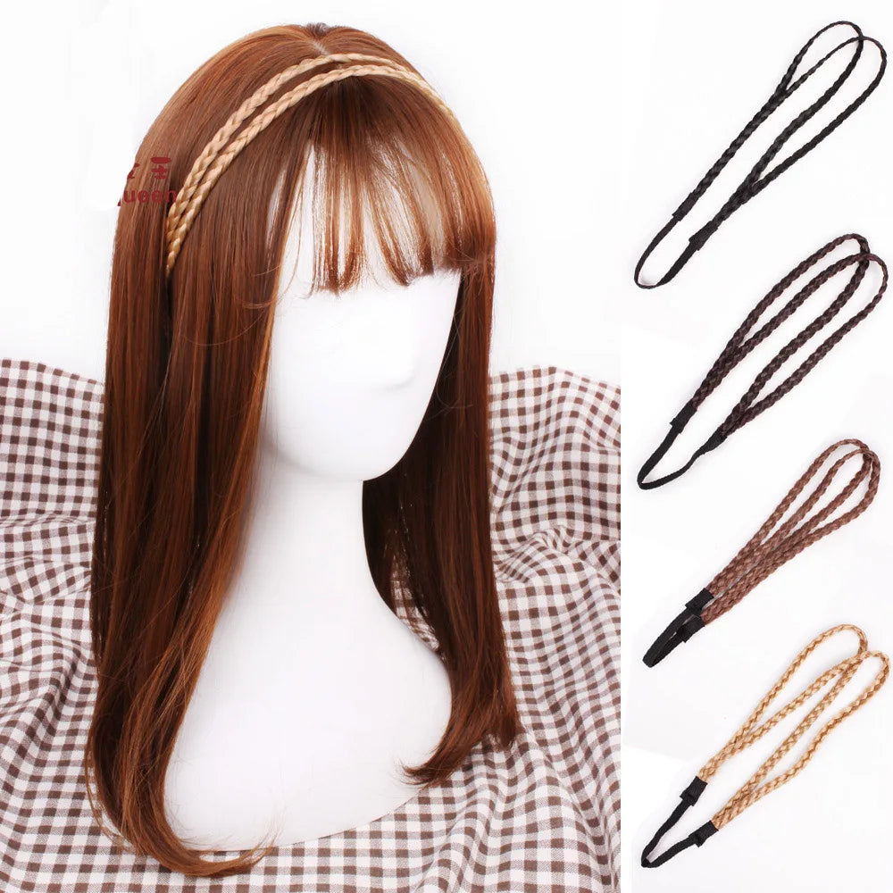 Fashion Hair Accessories Personality Double Elastic Twist Braided Wig Headband
