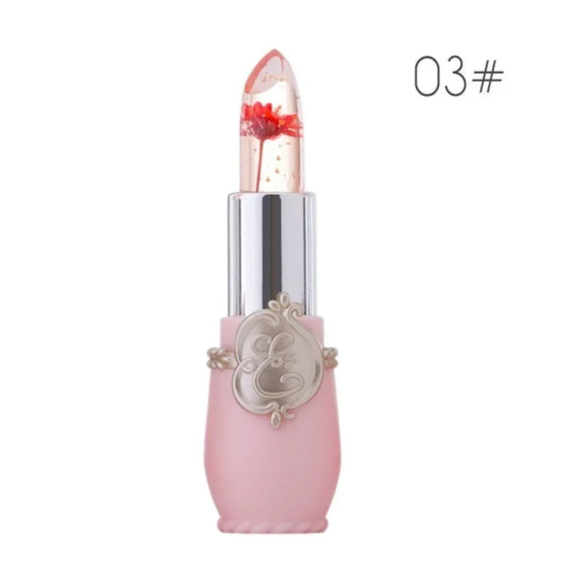 Moisturizer Lip Gloss Transparent Jelly Flower Lipstick