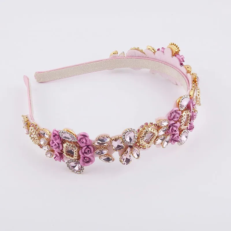 Colorful Rhinestone Headband Baroque Inlaid