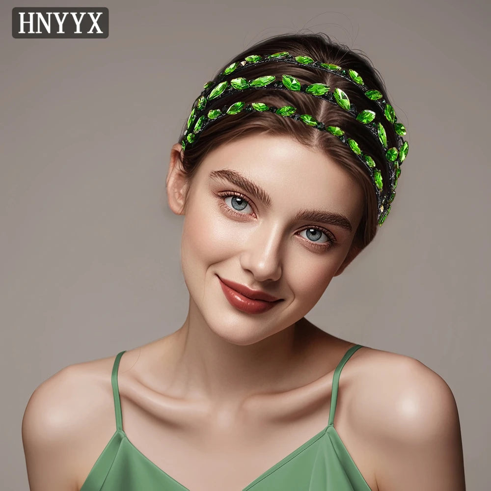 HNYYX Rhinestone Headband Multiple Rows