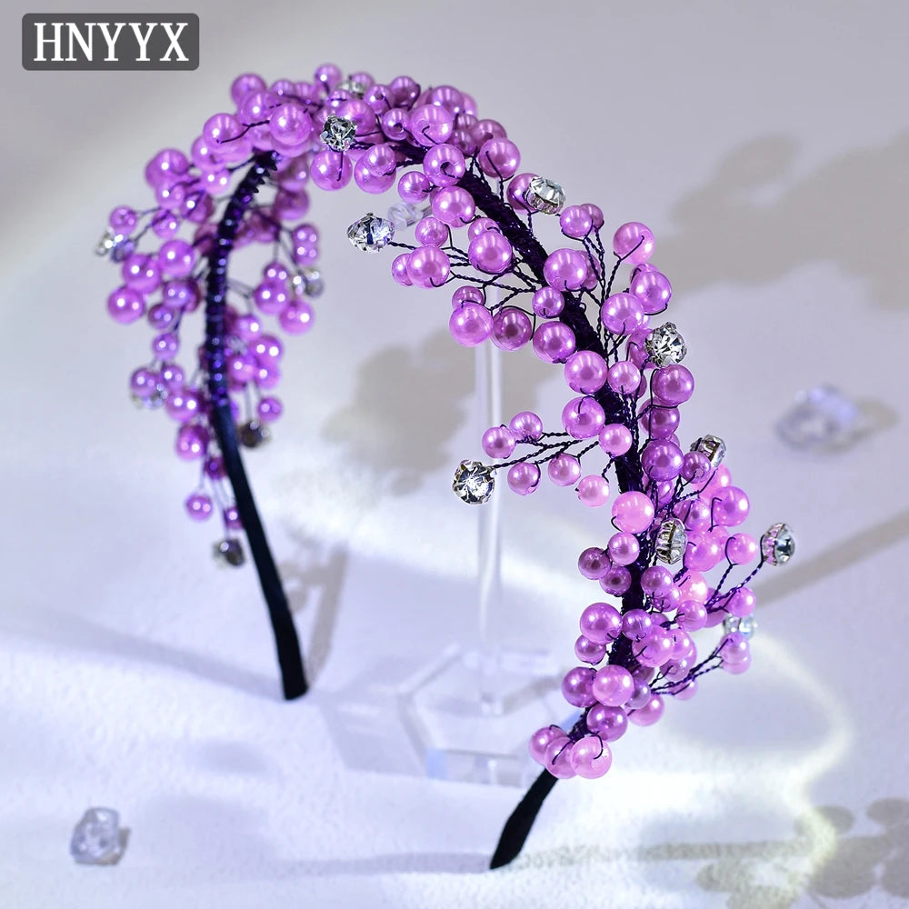 HNYYX Purple Pearl Headband