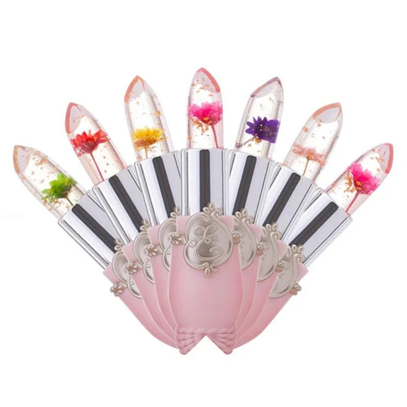 Moisturizer Lip Gloss Transparent Jelly Flower Lipstick