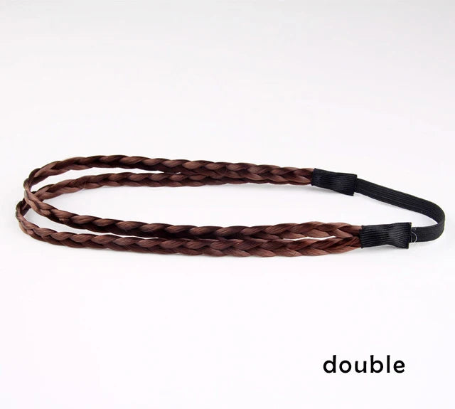 Fashion Hair Accessories Personality Double Elastic Twist Braided Wig Headband