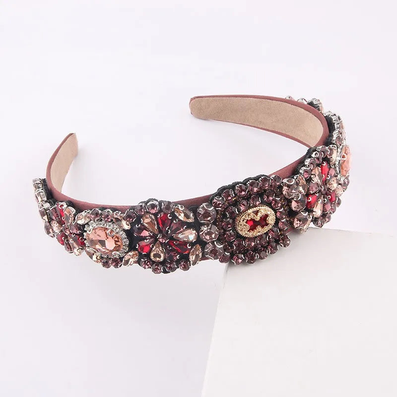 Colorful Rhinestone Headband Baroque Inlaid
