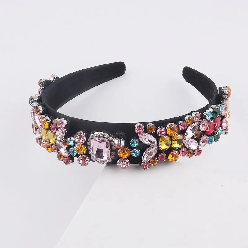Colorful Rhinestone Headband Baroque Inlaid