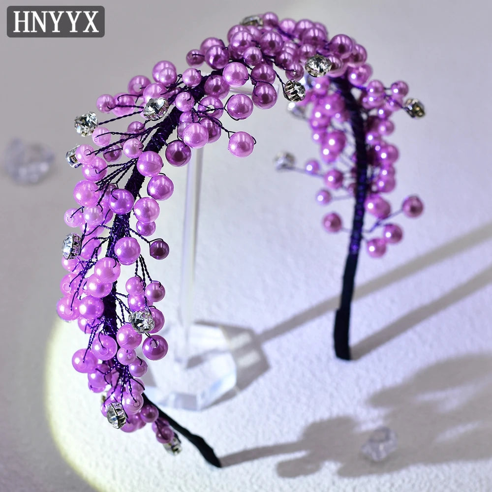 HNYYX Purple Pearl Headband