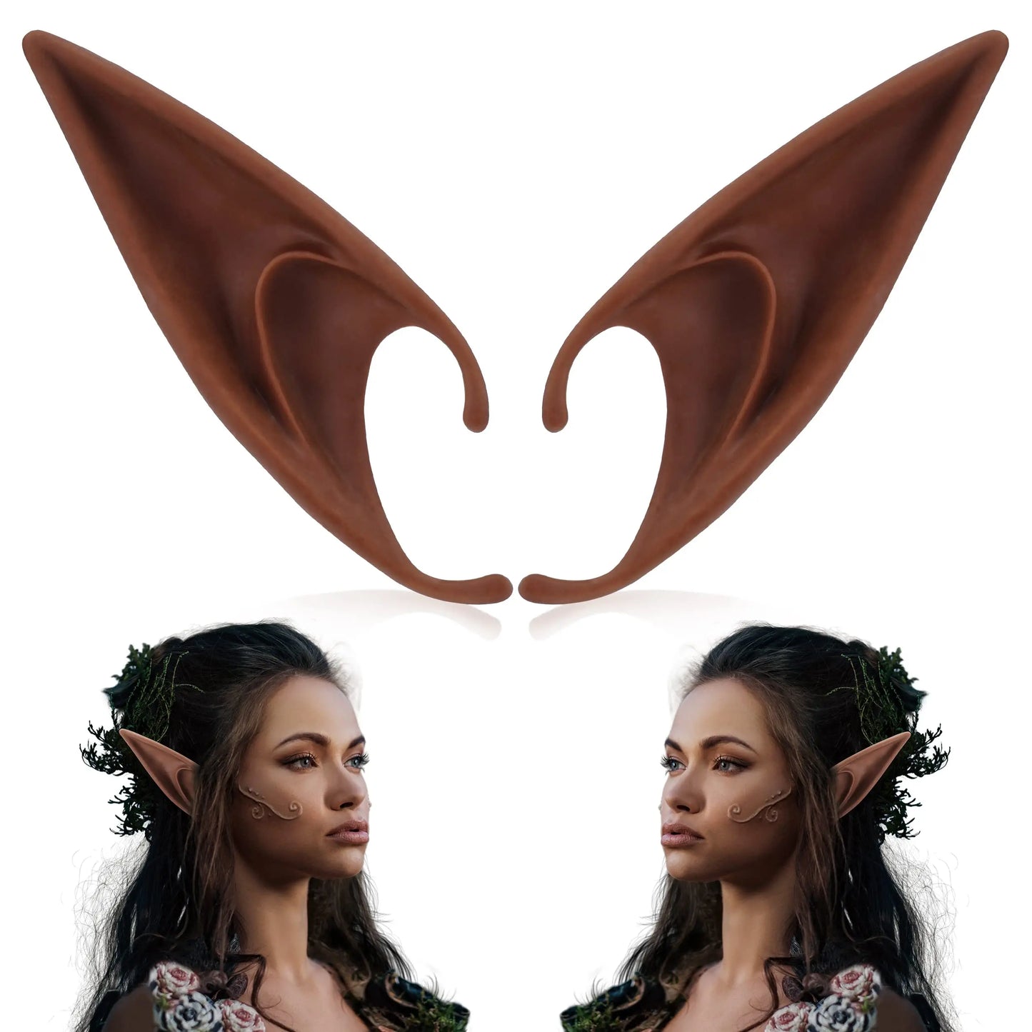 Long Brown Elf Ears
