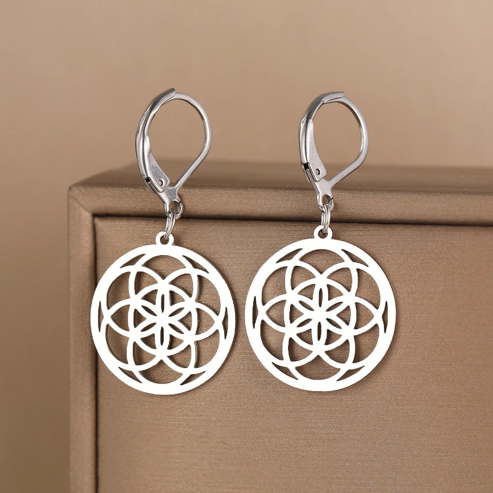 Stainless Steel Earrings - Dream Catcher Design