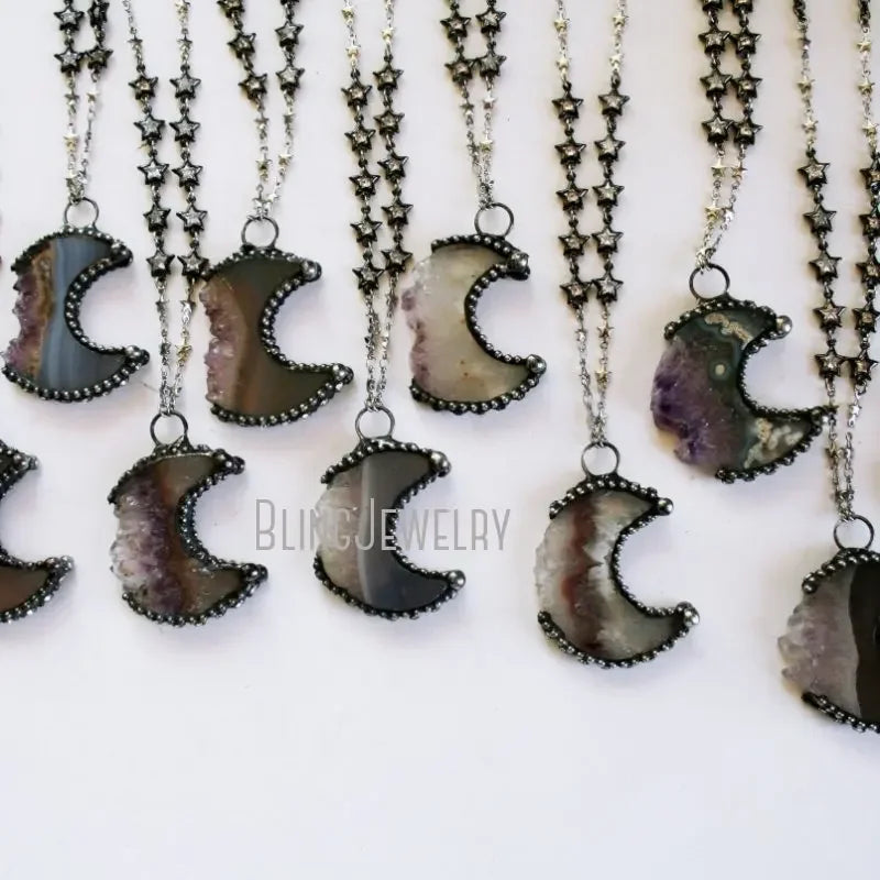Amethyst Crescent Moon Necklace