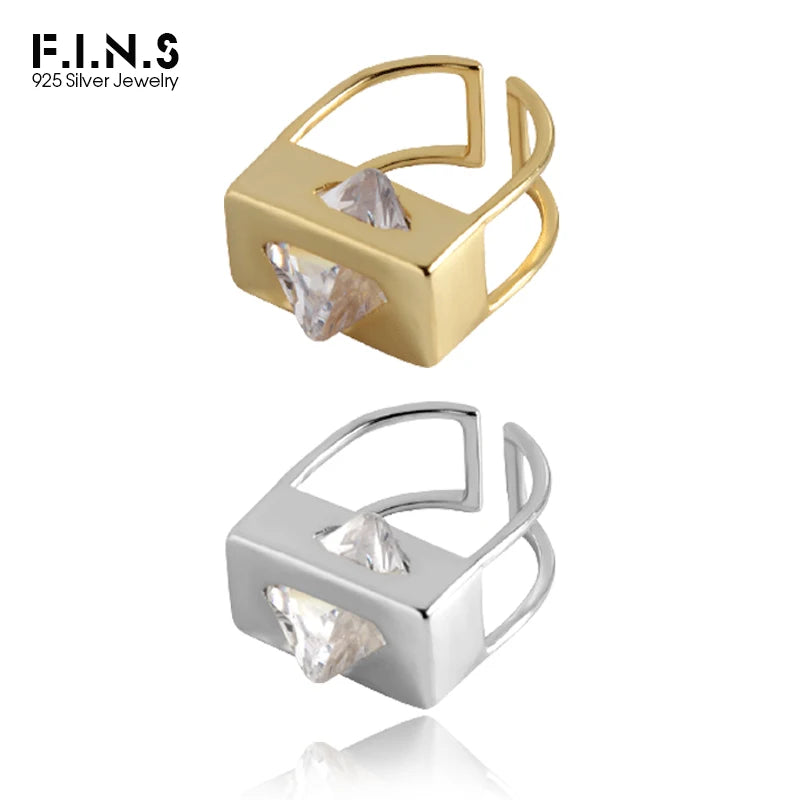 F.I.N.S Temperament Simple Geometric Wide Mid Finger Ring