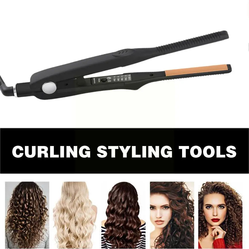 2 In 1 Hair Straightener & Curler Small Flat Iron