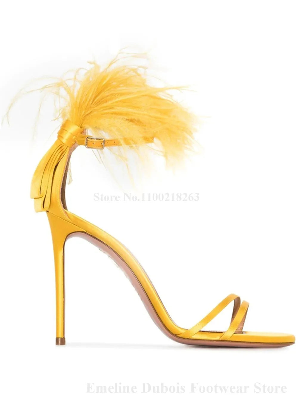 Emeline Dubois Unique Feather Decorated Sandals