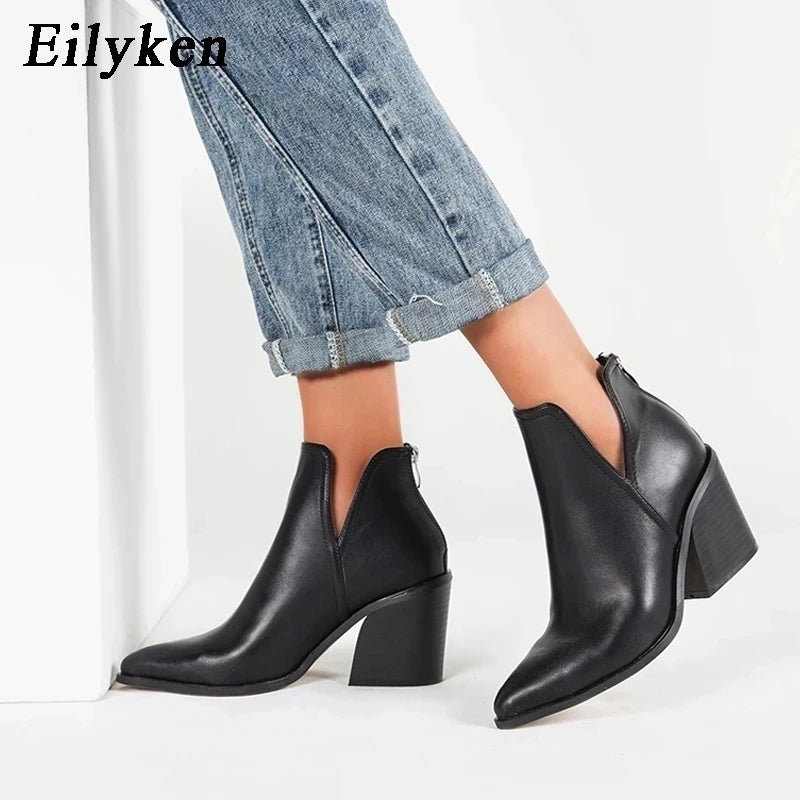 EilyKen Western Cowboy Ankle Boots