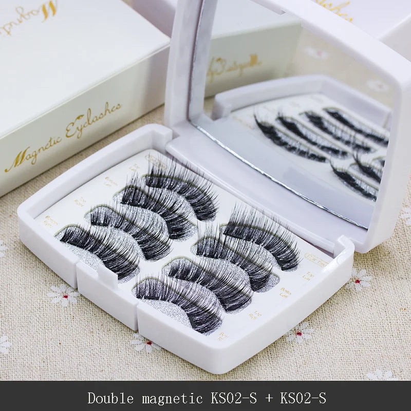 Mix Eyelashes 2 Pairs Double Magnet False Lashes - 3D