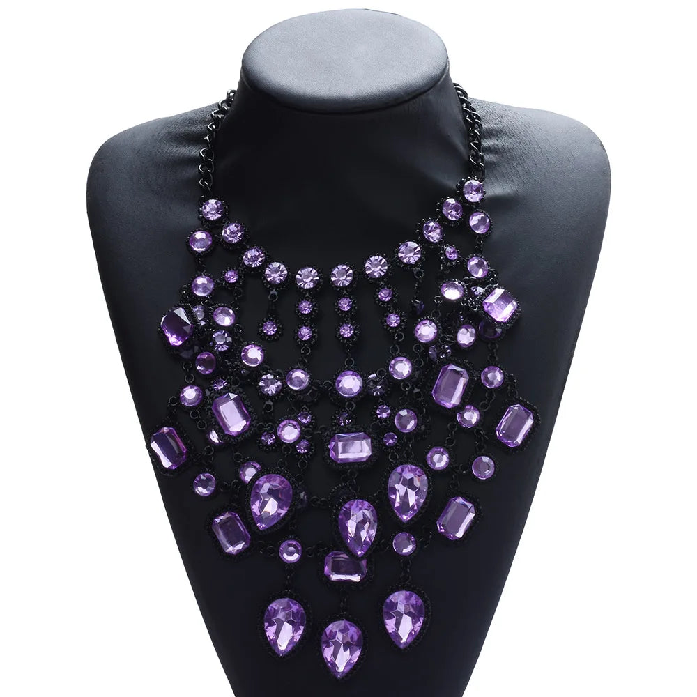 Multilayer Indian Statement Large Collar Crystal Necklace