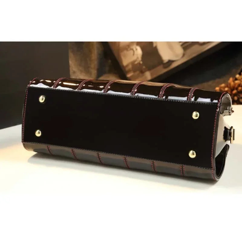 Fashion Atmospheric Patent Leather Handbag