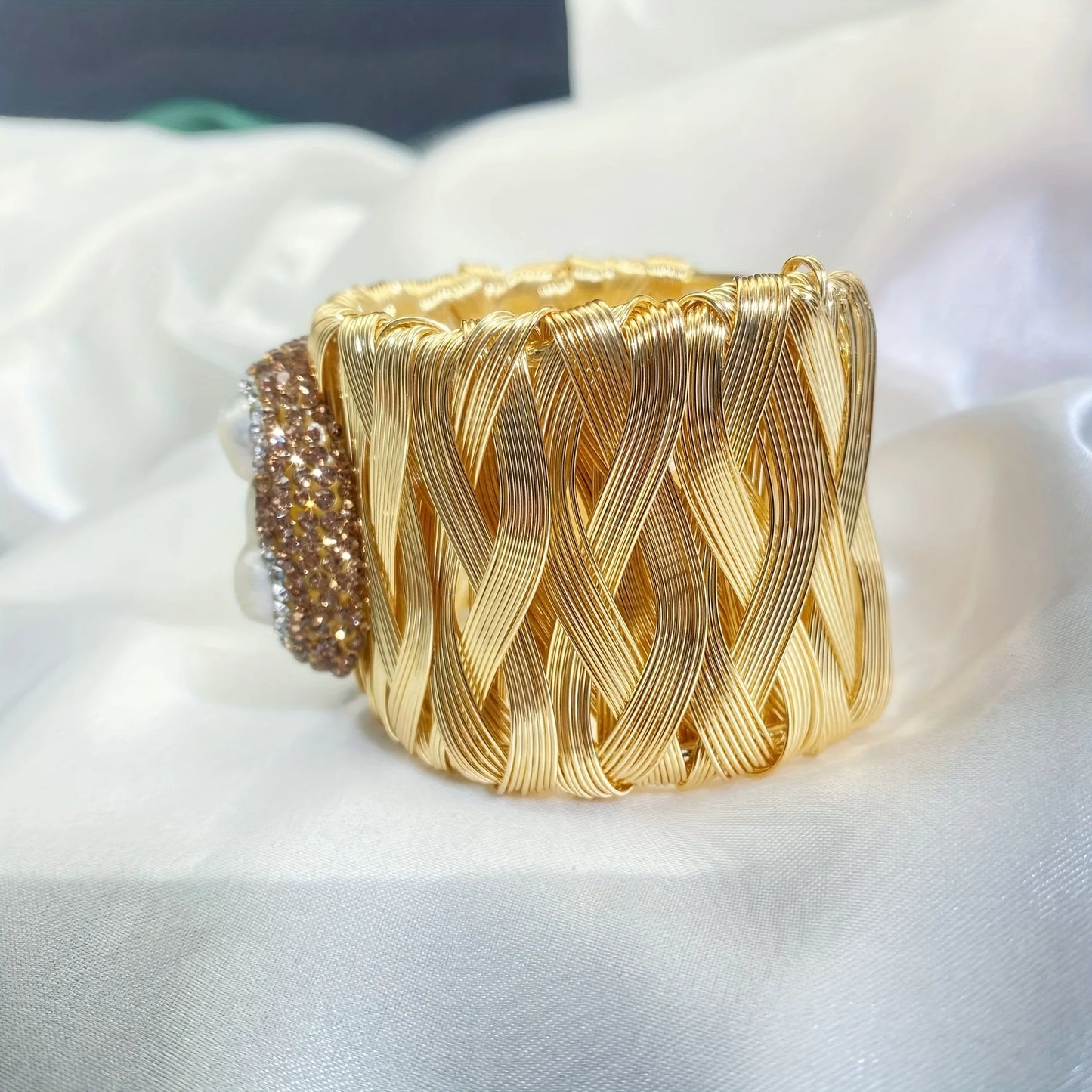 Natural Baroque Freshwater Pearl Rope Twist Bangle
