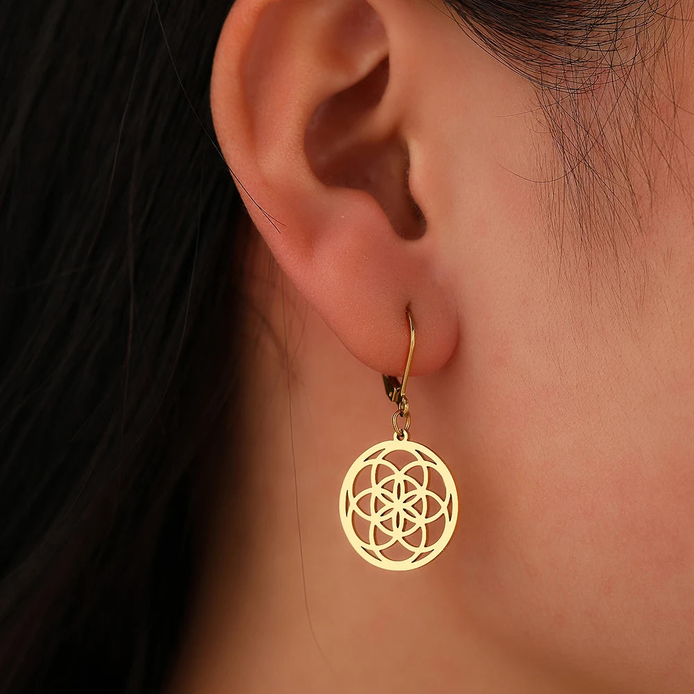 Stainless Steel Earrings - Dream Catcher Design