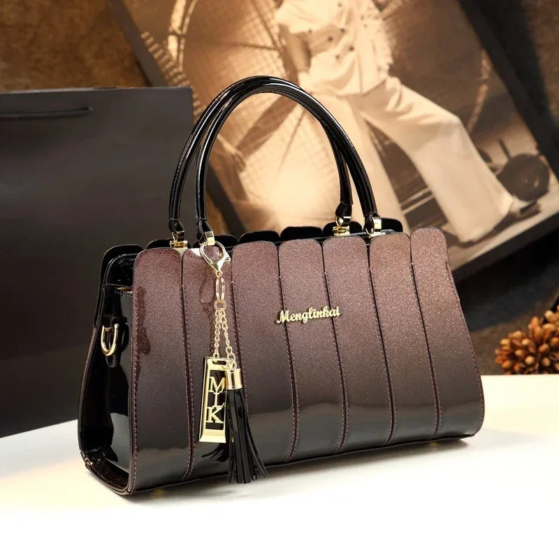 Fashion Atmospheric Patent Leather Handbag