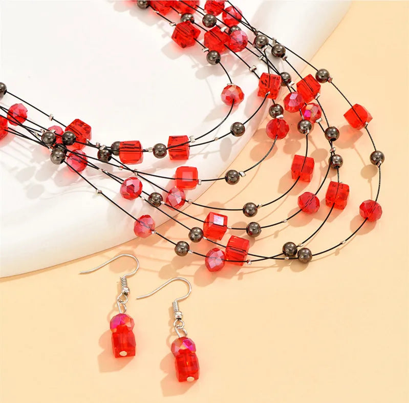 Bohemia Necklace Earrings Set
