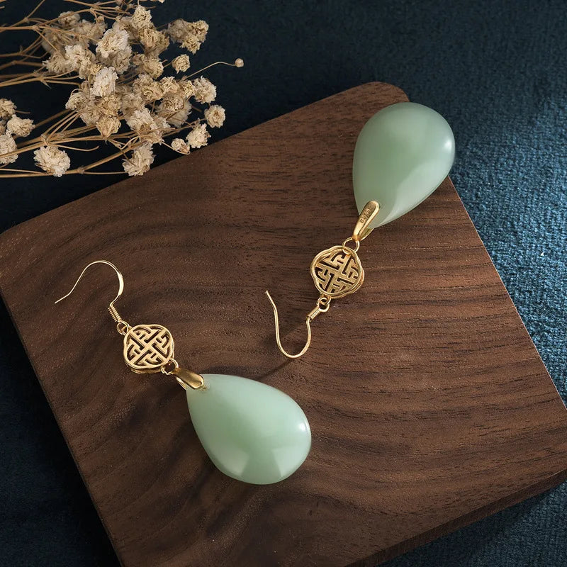 Enamel Chalcedony Earrings