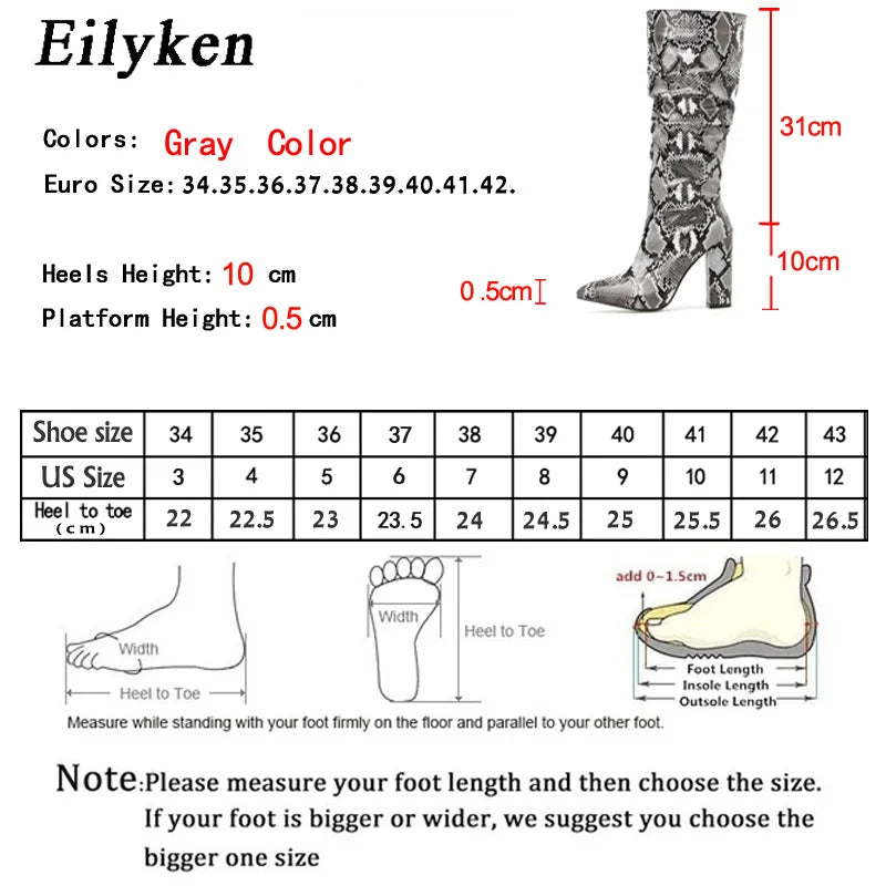 Eilyken Colorful Snake Skin Boots