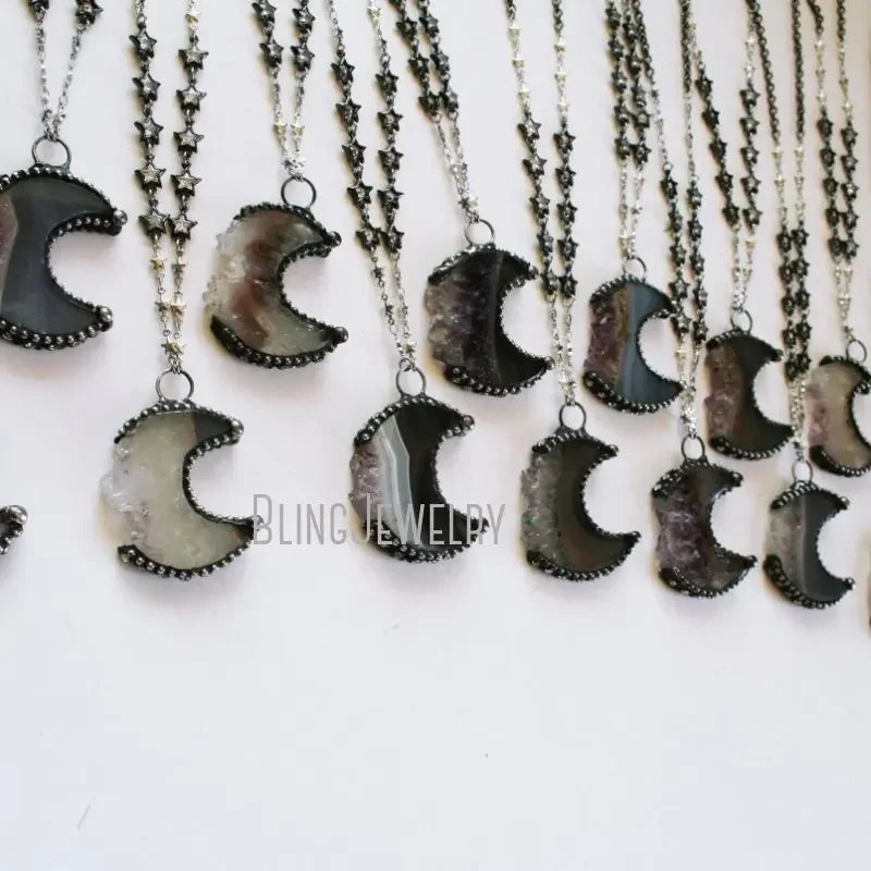 Amethyst Crescent Moon Necklace