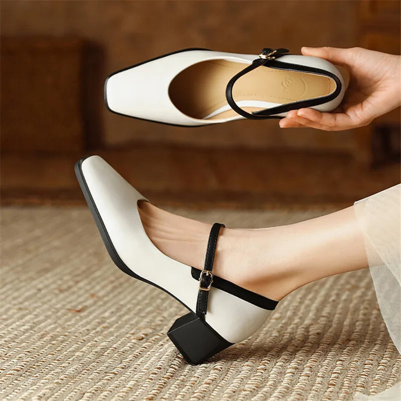 Genuine Leather Vintage Mary Jane Shoes