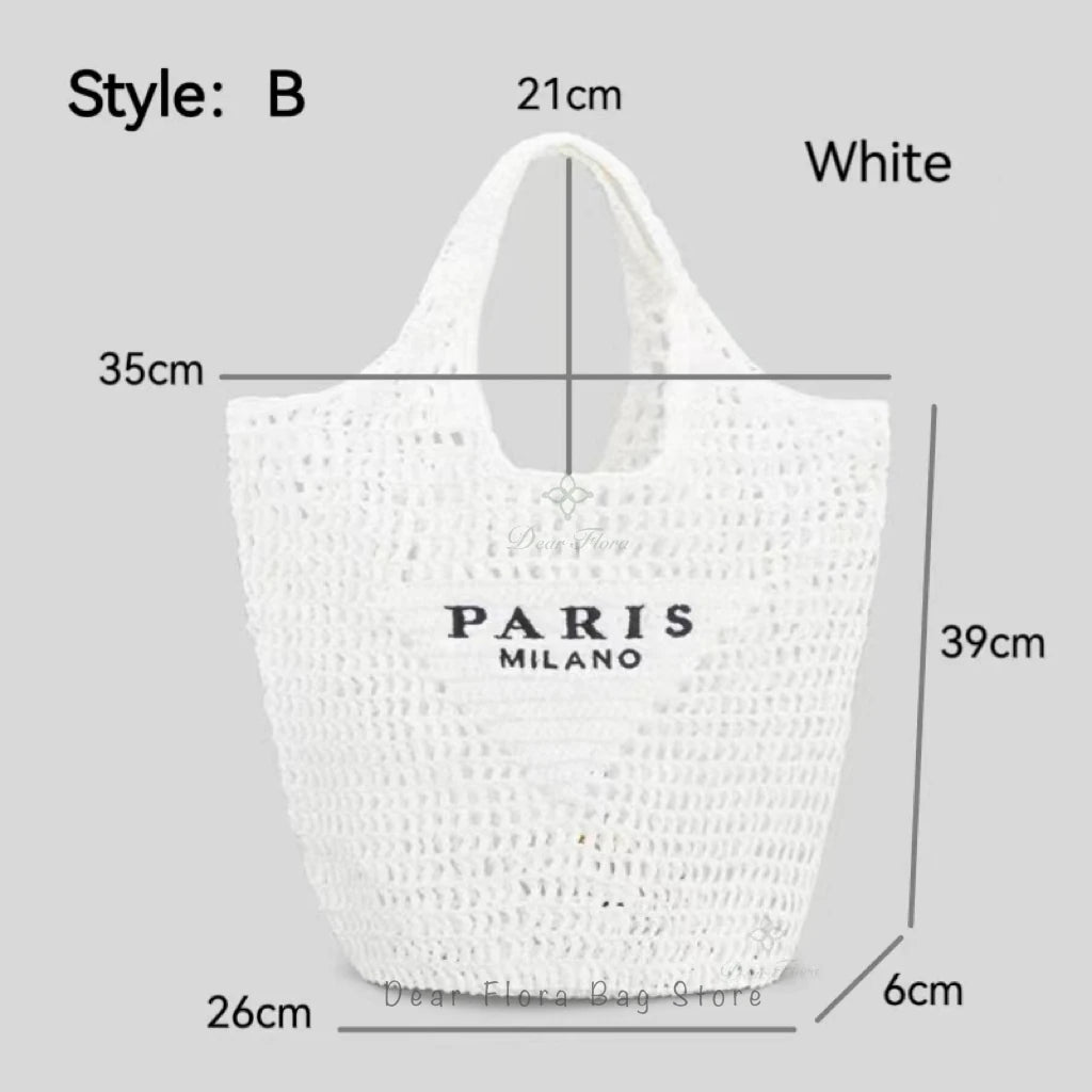 Fashion Striped Beach Straw Knitting Shoulder Bag