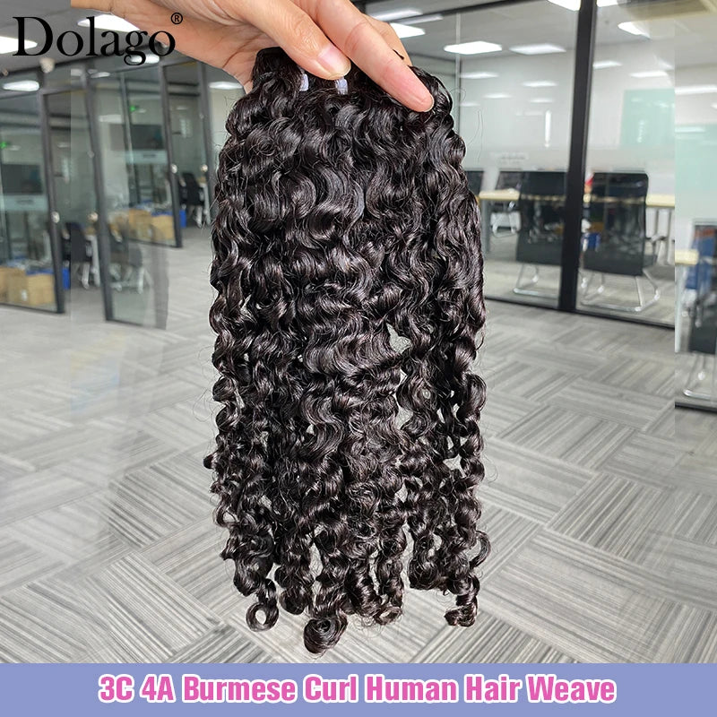 3C 4A Burmese Curly Hair Bundles - Virgin Human Hair Weft