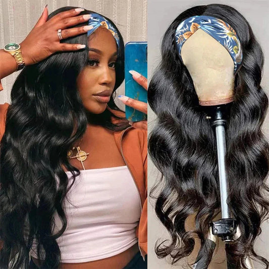 KEILANTRA Headband Human Hair Body Wave Wig - 180%