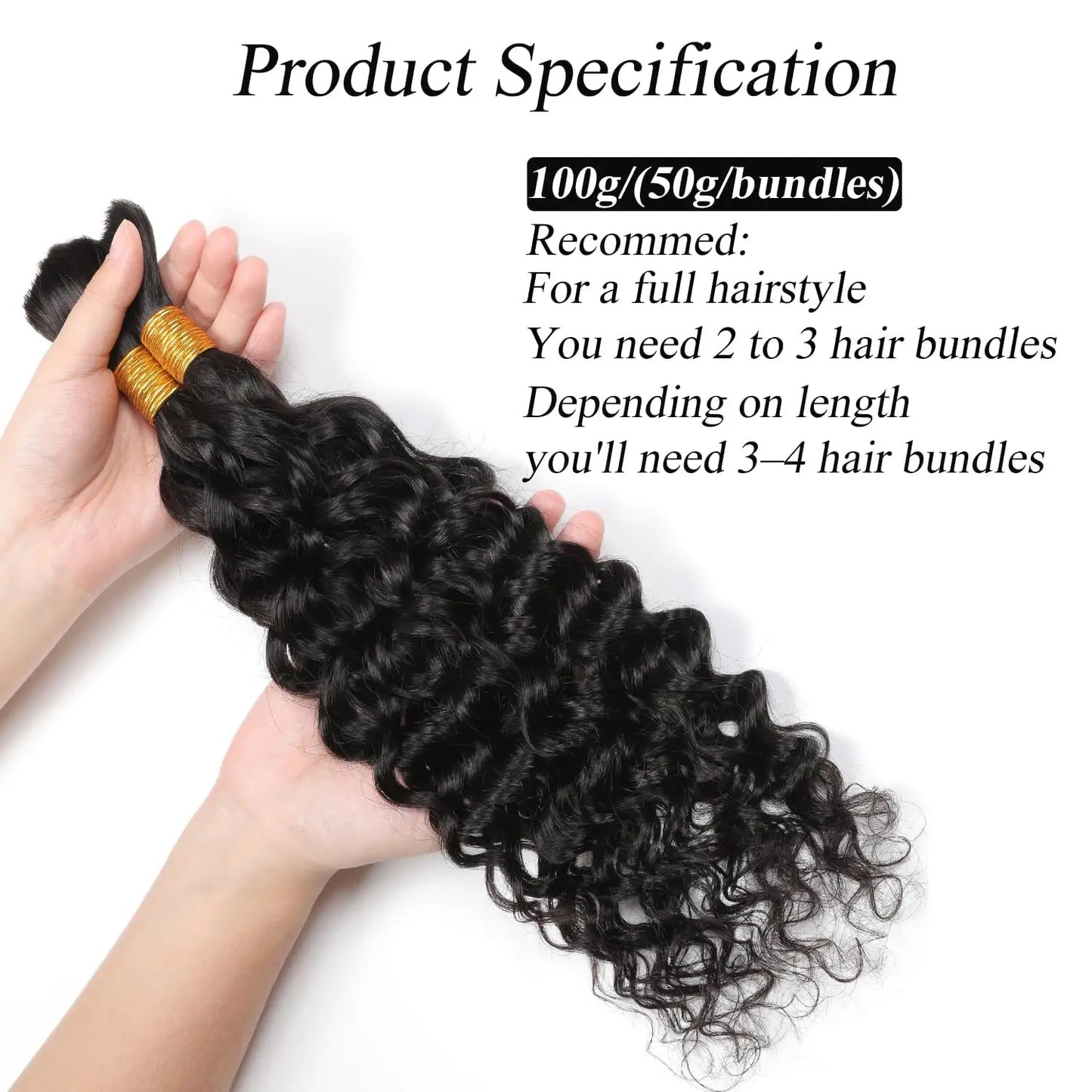 Deep Wave Human Braiding Hair 100% Unprocessed Human Hair