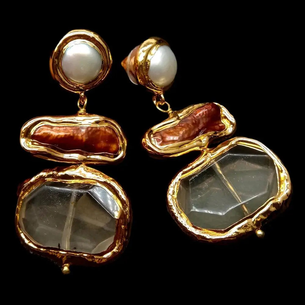 KKGEM Lemon Quartz Faceted Rectangle Earrings