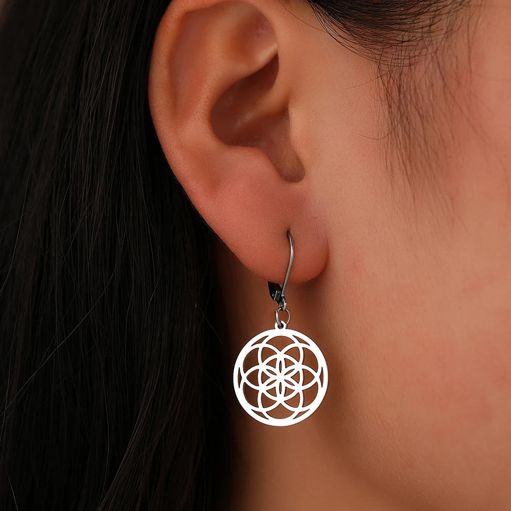 Stainless Steel Earrings - Dream Catcher Design