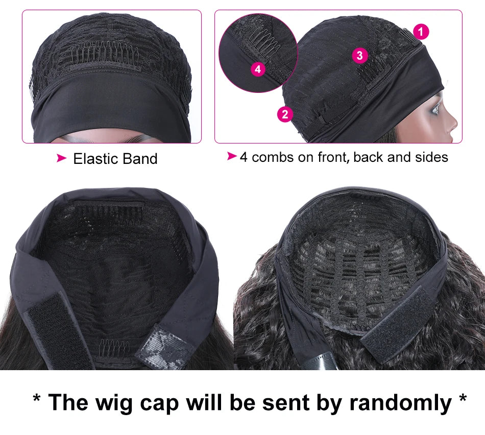 UNice Hair Straight Headband Human Hair Wigs