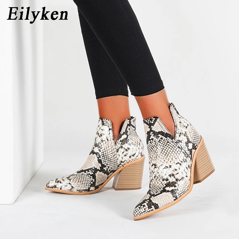 EilyKen Western Cowboy Ankle Boots