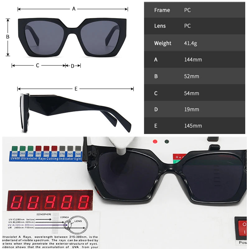 SO&EI Retro Polygon Cat Eye Colorful Sunglasses