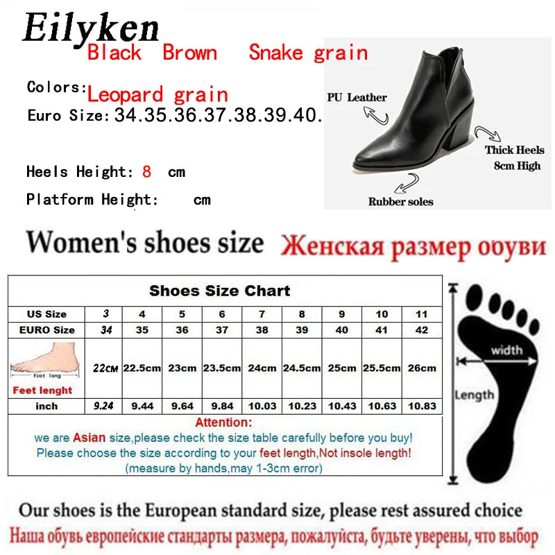 EilyKen Western Cowboy Ankle Boots