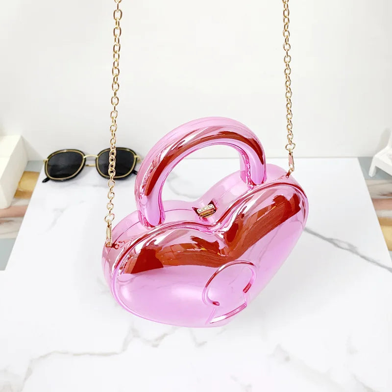Colorful Bright Acrylic Heart Bag
