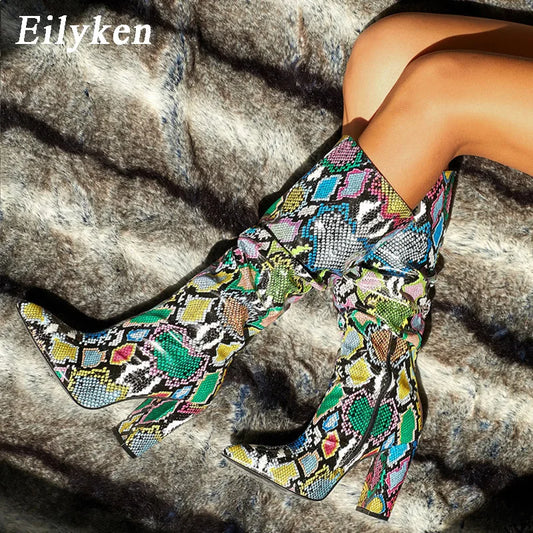 Eilyken Colorful Snake Skin Boots