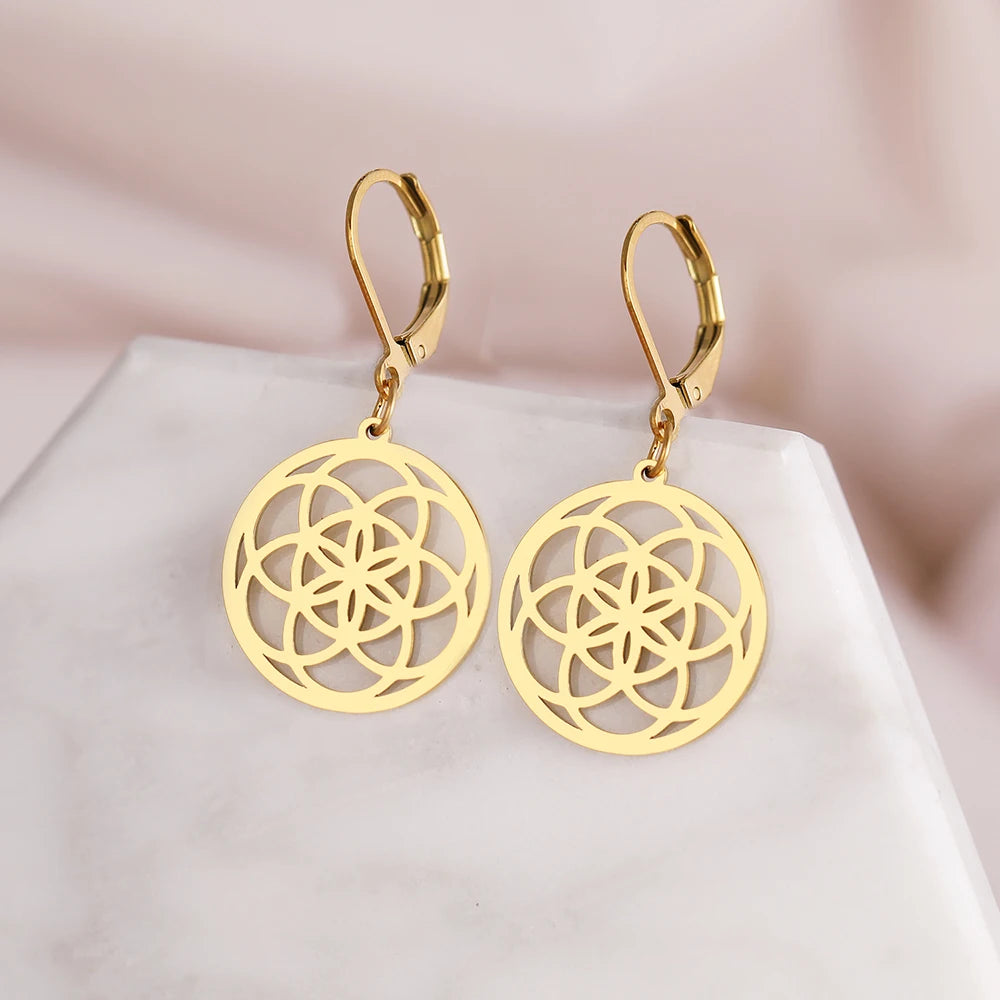Stainless Steel Earrings - Dream Catcher Design
