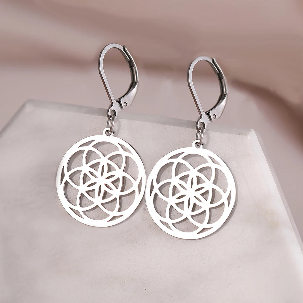 Stainless Steel Earrings - Dream Catcher Design
