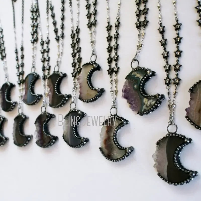 Amethyst Crescent Moon Necklace