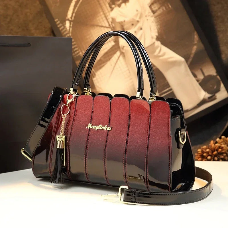 Fashion Atmospheric Patent Leather Handbag