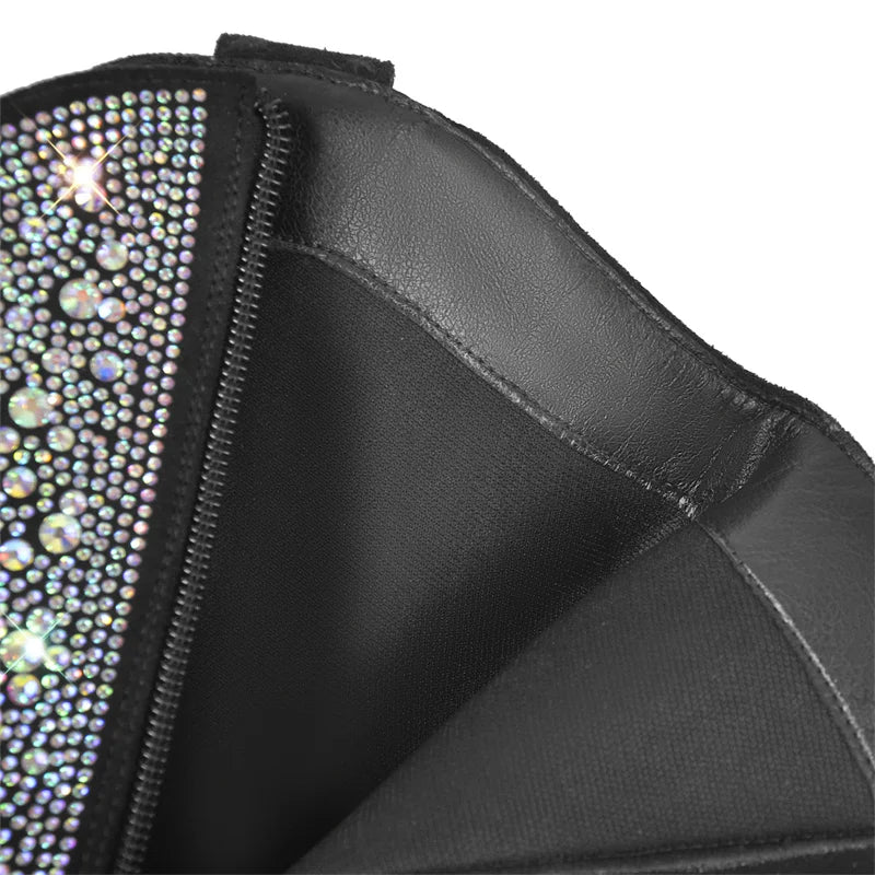 Onlymaker Silver Glitter Cowgirl Boots